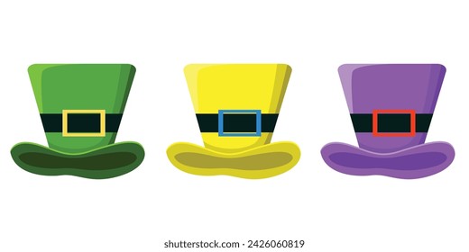 Colección de ilustración vectorial de sombrero de San Patricio o mago