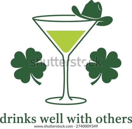 St. Patrick's Martini Drinks Well Typography