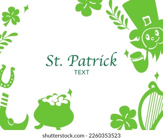 St. Patrick's Day Elements on white Background with text space. Website Background or Banner 