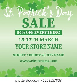 st Patrick's sale poster flyer social media post design