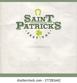 st patricks script satisfied st patrick's day vector billboard st patricks script smiling english classical holiday texture popular background scene formal sprout mark celebration green aged tradition