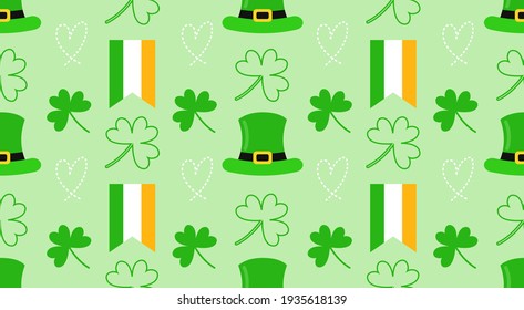 St. Patrick's seamless pattern design, pattern for textille printing, wallpaper and others with flat style