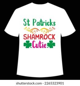 St Patrick's shamrock cutie Shirt Print Template, Lucky Charms, Irish, everyone has a little luck Typography Design