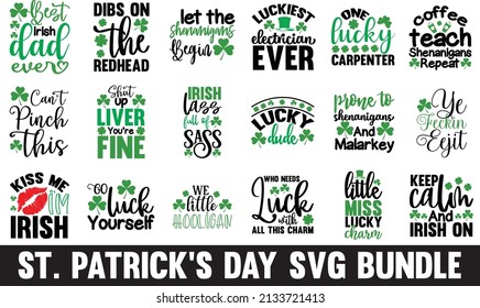 St Patricks Svg Bundle,Saint Patricks Day Svg,Lucky Svg, St Patrick's Cut Files for Cricut