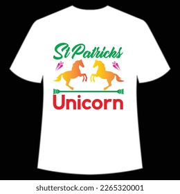 St Patrick's unicorn Shirt Print Template, Lucky Charms, Irish, everyone has a little luck Typography Design