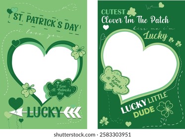 St Patricks Vector Illustrator Photo Frame Card Design 