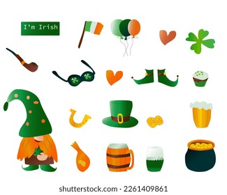 St Patrik's day icons set
