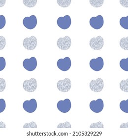 Valentinische Muster. Papiermuster mit violetten Herzen auf weißem Hintergrund. 
Handgezeichnete Spurenelemente und handgefertigte Vektormuster. 