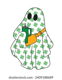 St Pattys St Patrick’s Vector, Lucky vector, Irish Vector, Boo Lucky, Ghost lucky, St Pattys Day  2024, Trending