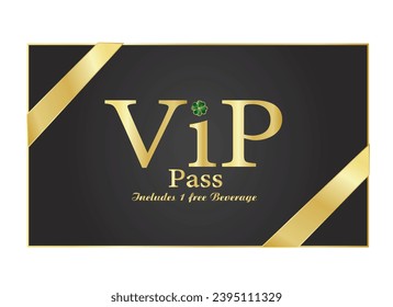 St Patty-ViP Pass, Black and Gold