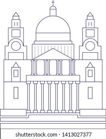 St. Paul cathedral geometric illustration isolated on background