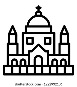 St paul cathedral line icon design  