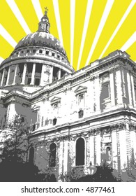 St. Paul Cathedral - London - vector poster