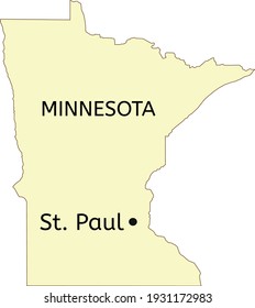 St. Paul City Location On Minnesota State Map