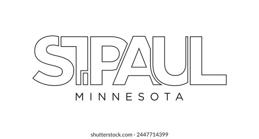 St. Paul, Minnesota, USA typography slogan design. America logo with graphic city lettering for print and web.