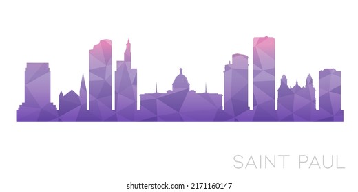 St Paul, MN, USA Low Poly Skyline Clip Art City Design. Geometric Polygon Graphic Horizon Icon. Vector Illustration Symbol.