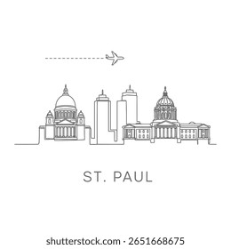 Icône de voyage St Paul Skyline Minnesota.