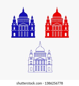 St. Paul's Cathedral, London landmark vector Illustration. Outline design element for tourism banner, flayer, website background.
