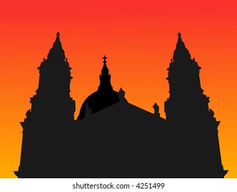 St Paul's cathedral London at sunset with beautiful sky