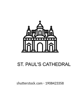 St. Paul's Cathedral,  London, uk landmark icon in vector. Logotype