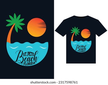 St. Pete Beach Florida illustrations for print-ready T-Shirts design