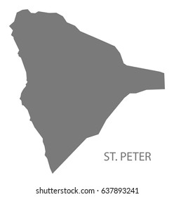 St. Peter Dominica map grey illustration silhouette