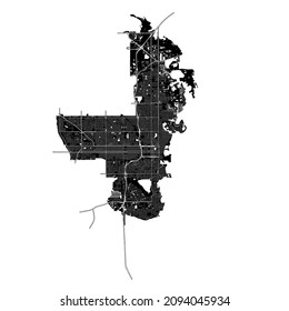 St. Petersburg, Florida, Vereinigte Staaten, hochauflösende Vektorkarte mit Stadtgrenzen und bearbeitbaren Wegen. Die Stadtplan wurde mit weißen Flächen und Linien für Hauptverkehrsstraßen, Nebenstrassen und Wasserkurse gezeichnet