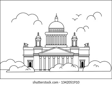st. petersburg isaakievsky cathedral vector