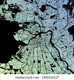 St. Petersburg, Leningrad, Russland (RUS) - Urban Vektor Megacity Map mit Parks, Schiene und Straße, Autobahnen, minimalistisches Stadtplanplakat, Stadtzentrum, Innenstadt, Transitnetz