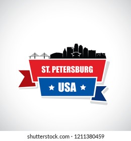 St. Petersburg skyline - Florida United States of America USA - vector illustration