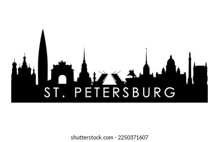 St. Petersburg skyline silhouette. Black St. Petersburg city design isolated on white background. 
