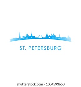 St. Petersburg skyline silhouette. Vector design colorful illustration.