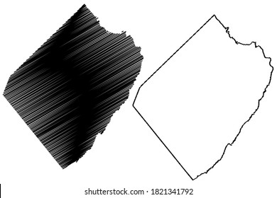 St. Philip (Barbados, Parishes of Barbados) map vector illustration, scribble sketch Parish of Saint Philip map