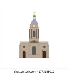 St Philip's Cathedral Birmingham in England. illustration for web and mobile design.