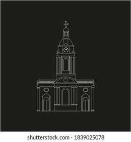 St Philip's Cathedral Birmingham in England. illustration for web and mobile design.