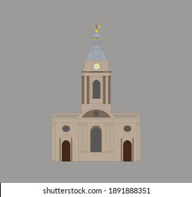 St Philip's Cathedral Birmingham in England. illustration for web and mobile design.