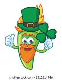 st pratick day torch fire mascot character vector design