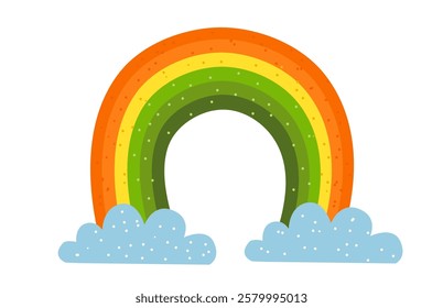 St. Patrick’s Rainbow with Clouds Vector Illustration