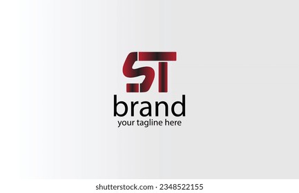 ST RED BLACK gradient creative brand  logo design.