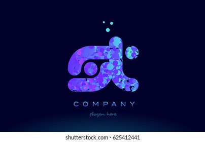 st s t alphabet pink blue bubble circle dots creative letter company logo vector icon design template