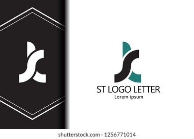 st s t circle lowercase design of alphabet letter combination with infinity suitable as a logo for a company or business - Vector