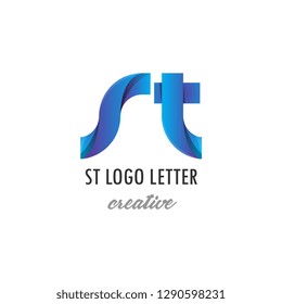 st s t circle lowercase design of alphabet letter combination with infinity suitable as a logo for a company or business - Vector