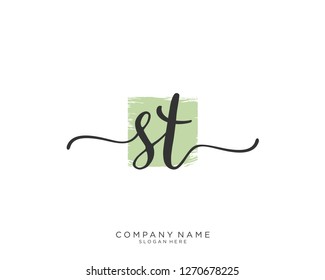 ST S T Initial handwriting logo vector