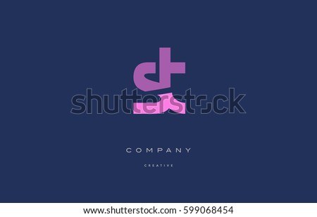 st s t  pink blue pastel modern abstract alphabet company logo design vector icon template 