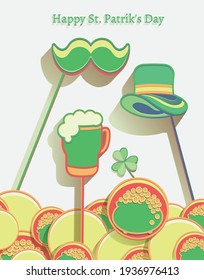St. or Saint Patrick's day vector design. Vector saint patriks day banner or greeting card.