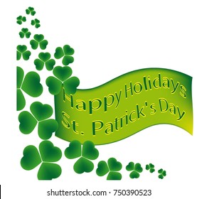 St. or Saint Patrick's day vector background design. holiday banner layout. Greeting letter or postcard element with Irish symbols. 