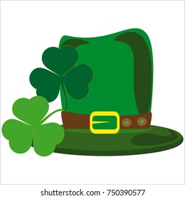 St. or Saint Patrick's day vector background design. holiday banner layout. Greeting letter or postcard element with Irish symbols. 