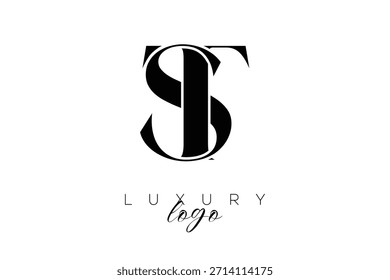 ST Serif Letter Monogramm Typografie Logo für elegante Premium-Branding-Identität