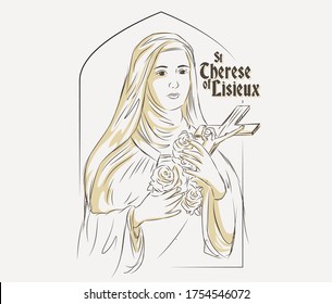 St. Therese of Lisieux vector illustration