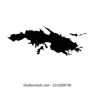 St Thomas island map silhouette region, territory, black shape style illustration. Good use for sign, symbol, icon, logo, mascot, or any design you want.